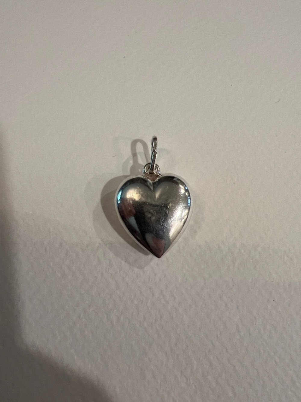Sterling Silver Heart Pendant Charm - Silver - Picture 3 of 5
